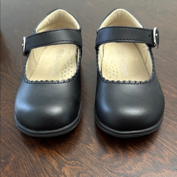 Black and Cream Dress Shoes with Adjustable Strap